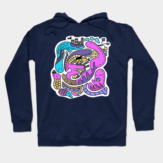 Doodle Art Colored "Love Family" Hoodie by R4CProject